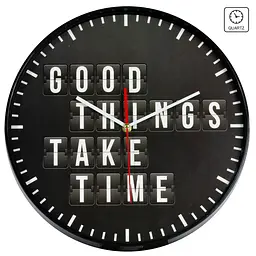 Годинник настінний Technoline 775485 Good Things Take Time (775485), Чорний - мініатюра 2