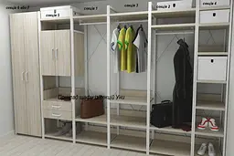 Шафа Гардероб Уні секція 2 серії Конект Ferrum-decor 220x60x50см Білий метал ДСП Дуб Сонома 32 мм (FRD-104545) - мініатюра 5