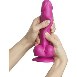 Реалістичний фалоімітатор Strap-On-Me Sliding Skin Realistic Dildo Fuchsia - M - мініатюра 2