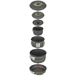 Набір посуду Bo-Camp Explorer 4 Pieces 19 Hard Anodized Grey/Green (2200241), Сірий - мініатюра 3