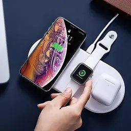 Бездротовий зарядний пристрій Baseus Smart 3 в 1 (Phone + Watch + Pods) 18W WX3IN1-B02 White - мініатюра 3