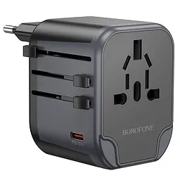 Мережевий зарядний пристрій BOROFONE BAC13 Leader 3-port PD20W(1C2A) universal conversion charger Black (6941991117169) - мініатюра 4