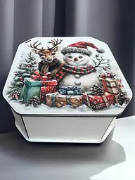 Подарункова коробка квадратна (ХДФ) 29x29x10 см. №5 - мініатюра 7
