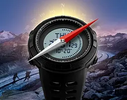 Годинник чоловічий спортивний з компасом Skmei 1254 Compass (Чорний) - мініатюра 9