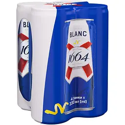 Набір пива Kronenbourg 1664 Blanc світле 4.8% з/б 1.32 л (4 шт. х 0.33 л) (796876)