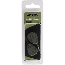 Грузило Brain In-Line Flat Lead 42g 2шт/уп Green - мініатюра 2