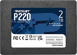 Накопичувач SSD Patriot P220 2.5" SATAIII TLC 2TB (P220S2TB25)