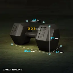 Гантелі для фітнесу композитні TREX Sport TX-008CD 2x10кг - мініатюра 5