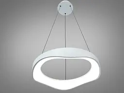 Сучасна підвісна LED люстра хвиля для кухні Diasha 0471A WH біла 50 см 36W регульована за висотою - мініатюра 4