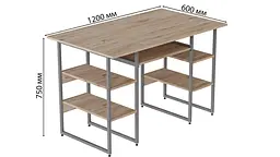 Комп'ютерний стіл Ferrum-decor Тім 75x120x60 сірий ДСП Дуб Сан-Марино 16мм (FRD-102461) - мініатюра 2