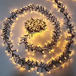 Світлодіодна гірлянда-мішура, 6 метрів, 220V, 600 leds, теплий білий (WLS-2331M6) - мініатюра 1