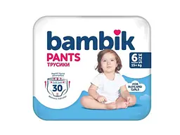 Підгузки-трусики BAMBIK №6 30шт дитячі (15+кг)