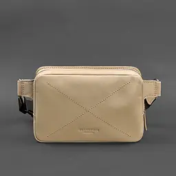 Шкіряна жіноча поясна сумка Dropbag Mini світло-бежева - мініатюра 6