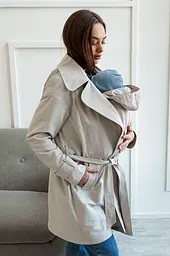 Демісезонний плащ 3 в 1 для вагітних та слінгоносіння Kimberly 42 Lullababe Молочний LB01KM162 - мініатюра 5