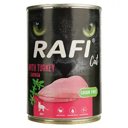 Вологий корм для котів Dolina Noteci Rafi cat з індичкою 400 г (DN236-303831) - мініатюра 2