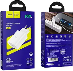 Мережевий зарядний пристрій Hoco N14 PD 20w White (745026) [81006] - мініатюра 6