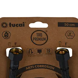 Шланг водяний Tucai TAQ Premium Grif 1/2″x1/2″ BВ 0,5м.Антикор. ACB HG-1212-500 (Чорний Мат) 209970 - мініатюра 2