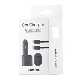 Автомобільний зарядний пристрій Samsung Dual Port Car Charger USB + Type-C Port 45W High c0py Білий - мініатюра 2