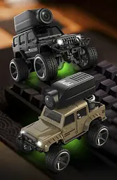 Міні FPV машинка на радіокеруванні KFPLAN KF32 1:64 4WD з Wi-Fi камерою (Чорний) - мініатюра 8