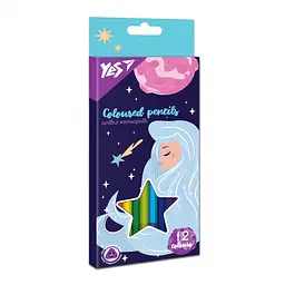 Олівці кольорові Yes Space Girl, 12 кольорів