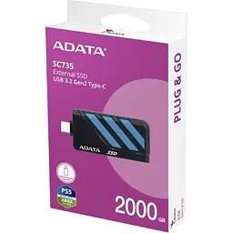 Накопичувач SSD USB 3.2 2TB SC735 ADATA (SC735-2000G-CCBK/BU) - мініатюра 6