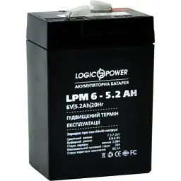 Батарея до ДБЖ LogicPower LPM 6В 5.2 Ач (4158) - мініатюра 2