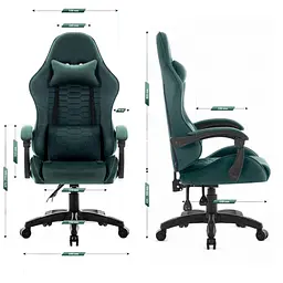 Комп'ютерне крісло Hell's HC-1000 Green (тканина) - мініатюра 9