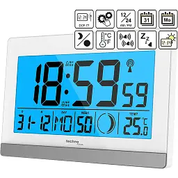Годинник настільний Technoline WS8056 White/Silver (WS8056) - мініатюра 2