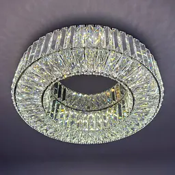 Елегантна стельова LED люстра кришталева для вітальні Linisoln 9597-600 срібляста 60 см 160W - мініатюра 6