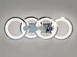Люстра стельова LED Diasha H8022/2+2HR, 65W, 3200K-6500K, хром, сучасний стиль, з пультом, для дому - мініатюра 4