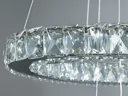 Світильник підвісний LED Diasha 7210/650+500HR, 50W, хром, сучасний стиль, регульована висота, пульт ДК - мініатюра 4
