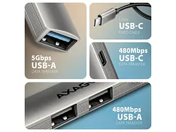 USB-хаб AXAGON ALU STRIP (HUE-STC) - мініатюра 3