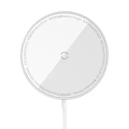 Бездротовий зарядний пристрій магнітний Baseus Simple Mini3 Magnetic 15W silver - мініатюра 3