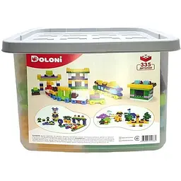 Дитячий блочний конструктор Doloni 013999/01 у пластиковому боксі, 335 деталей