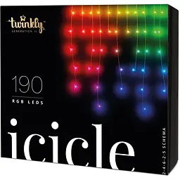 Світлодіодна гірлянда Twinkly Smart LED Icicle RGB 190 (TWI190STP-TEU)