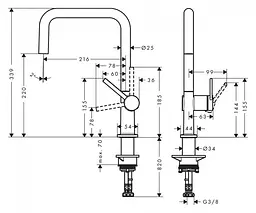 Змішувач для кухні Hansgrohe Talis M54 210 72806000 Хром - мініатюра 3