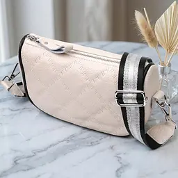 Сумка крос-боді напівкруглого формату з натуральної шкіри Vintage 22393 біла