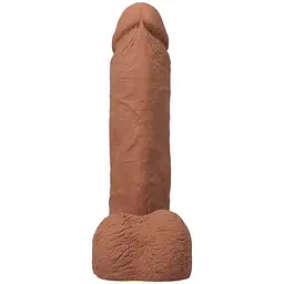 Фалоімітатор Doc Johnson The Realistic Cock ULTRASKYN 8 Inch з мошонкою, карамельний - мініатюра 4
