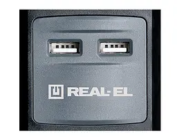 Фільтр живлення REAL-EL RS-3 USB CHARGE 1,8 м, чорний - мініатюра 2