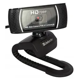 Web камера Defender G-Lens 2597, Black, 2 Mp, 1280x720/30 fps, мікрофон, автофокус, кут огляду 60°, п'ятишарова скляна лінза, універсальне кріплення, USB, 1.5 м (63197)