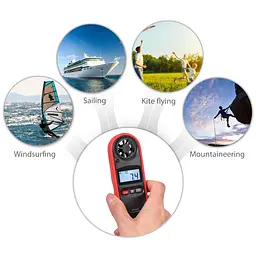 Анемометр цифровий 0.7-30м/с -10-45°C wintact 12.6х4.7х2.1 см hoz0010064 - мініатюра 6