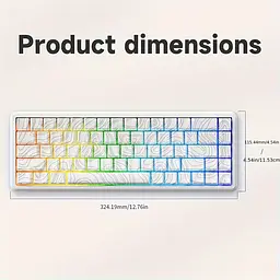 Ігрова дротова магнітна клавіатура AJAZZ AK680 MAX / RGB / Magnetic Switch / 8K / White Lines - мініатюра 2