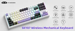 Клавіатура MageGee SKY 87 RGB Ivory White Switch Wireless (6971969728486-UA) Ice Purple (G-000003959) - мініатюра 9