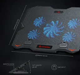 Охолоджувальна підставка для ноутбука до 15,6 дюйма GamePro GPCP-627 2xUSB 5xfans - мініатюра 7