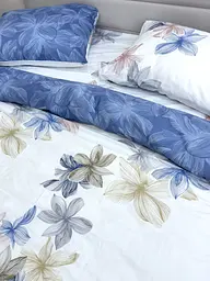 Комплект постільної білизни Ecotton двоспальний Сімейний 150х215 см двосторонній білий \ синій (21003АВ) (23365) - мініатюра 3