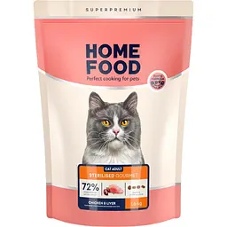 Сухий корм для вибагливих котів Home Food Adult Chicken&Liver 1.6 кг