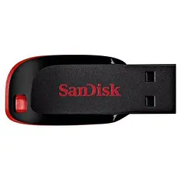 Флеш накопичувач USB 64Gb SanDisk Cruzer Blade, чорний/Red, USB 2.0 (SDCZ50-064G-B35)