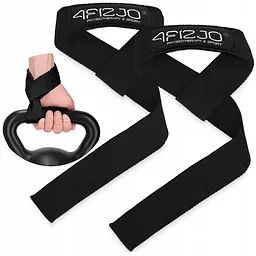 Лямки для станової тяги 4FIZJO Deadlift Straps Black (P-5905973402279) - мініатюра 2