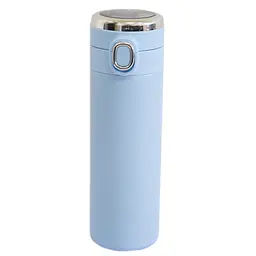 Термочашка "Vacuum cup" Блакитна на 420 мл, термокружка з індикатором температури для кави, термос для чаю (ST) - мініатюра 3