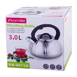 Чайник зі свистком Kamille KM-0671A 3л чорний - мініатюра 8